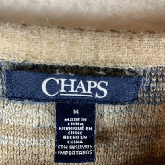 Chaps Sweater Women's Medium Aztec Geometric Cotton Knit Boat Neck Western 7744 - Picture 3 of 7